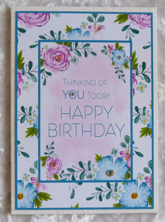 Floral Framed Card Topper & Inner - Happy Birthday by Faye Volo