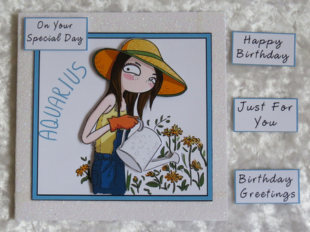 Zodiac Girl Aquarius Quick Card by Faye Volo