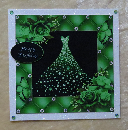 The Diamond Gown - Green 8x8 by Faye Volo