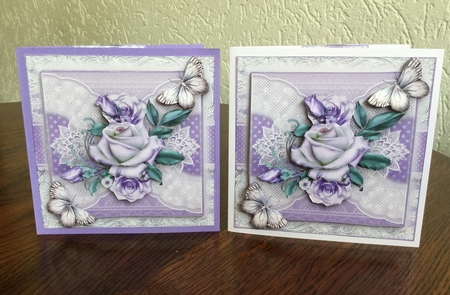 chantilly Lilac Rose Card Front Kit by Fia Tummers