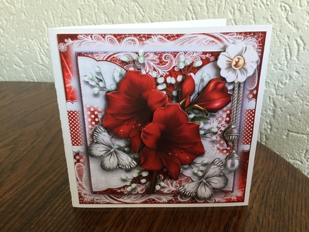 Amaryllis Lace Card Front Kit by Fia Tummers