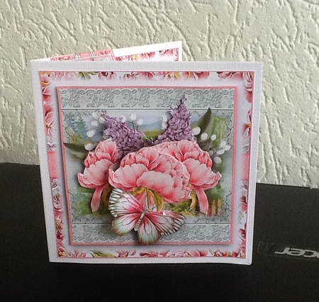 Beautiful Peonies and Lilac Card Front Kit by Fia Tummers