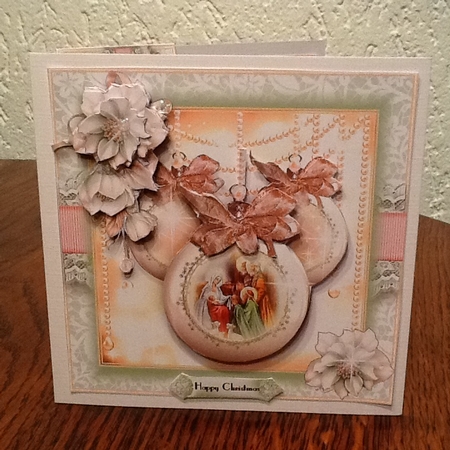 The Nativity Baubles Card Front Kit by Fia Tummers