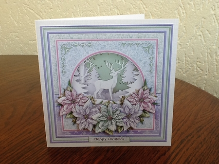 FOREST DEER Christmas Decoupage & Insert 8x8 Mini Kit by Fia Tummers