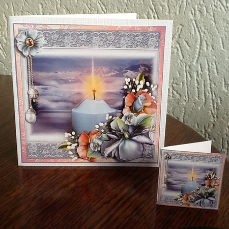 A Winters Candle Card Front Kit by Fia Tummers