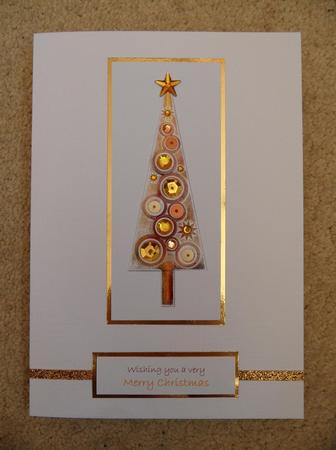 Gold Christmas Tree Decoupage by Fiona Price