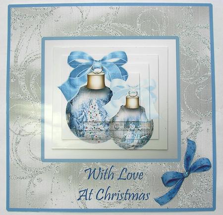 Christmas Baubles in Blue & Silver - Pyramid by Fiona Tate
