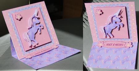 Purple Unicorn Easel Card by Fran Howell