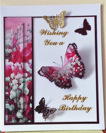 butterfly birthday wishes pink by Fran Turner