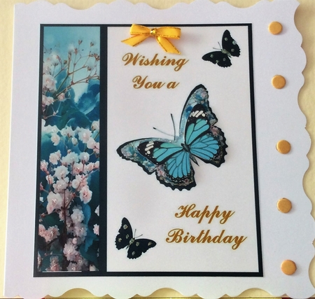 butterfly birthday wishes turquoise by Fran Turner