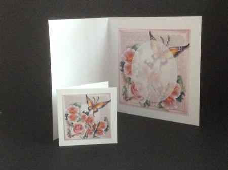 Beautiful Butterfly and Pink Roses by Fran Turner