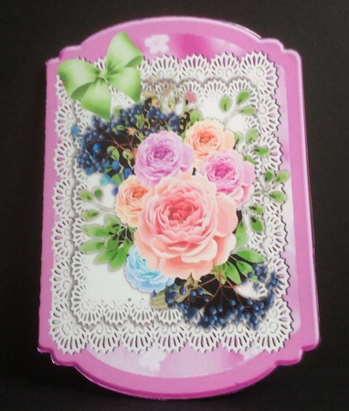 pretty arrangement of roses & berries bracket card Featured Gallery Photo