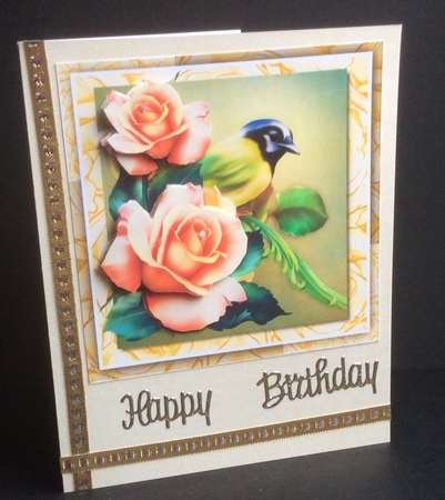 Oriental Bird & Roses by Fran Turner