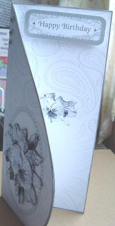 Posy & Pearls Teardrop Card by Fran Turner
