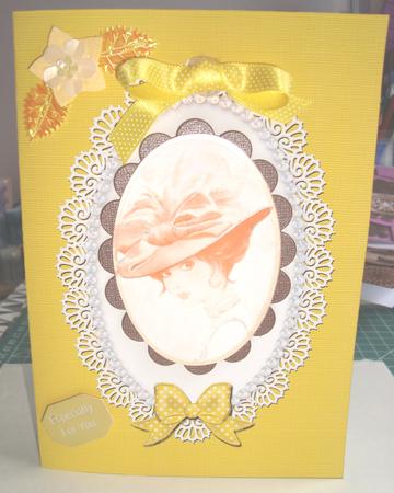 Pearls and Lace Card Front or Insert by Fran Turner
