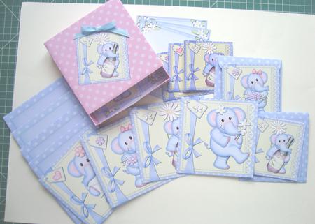 3D Top Drawer Lola Elephant Notelet Cards Bumper Kit by Fran Turner