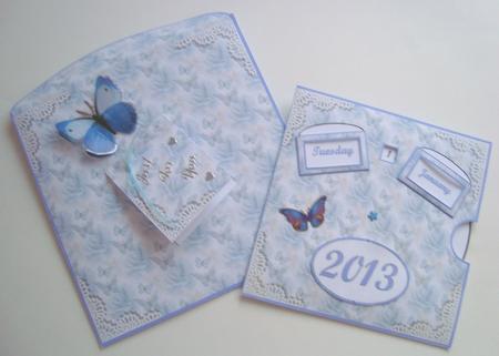 Blue Butterfly Everlasting Calendar by Fran Turner