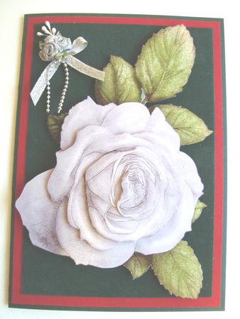 Silver Rose Decoupage Sheet by Fran Turner