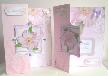 Pink Flowers No Holes Fold Back Mini Kit by Fran Turner