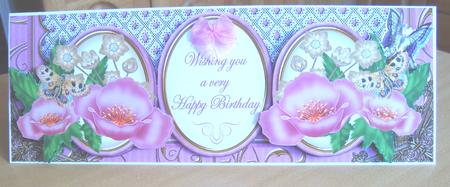 Pink Poppies Happy Birthday Large Dl Card Kit by Fran Turner