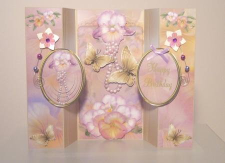 Pansy Double No Holes Fold Card Mini Kit by Fran Turner