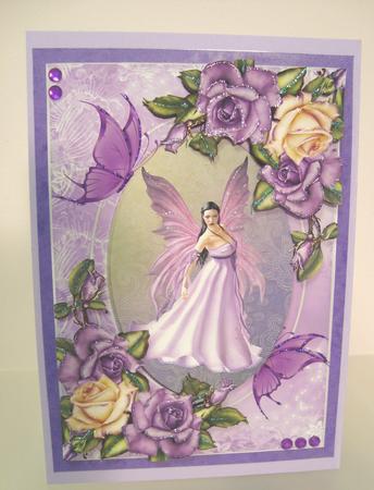 Beautiful Purple Faery with Heritage Roses + Decoupage by Fran Turner