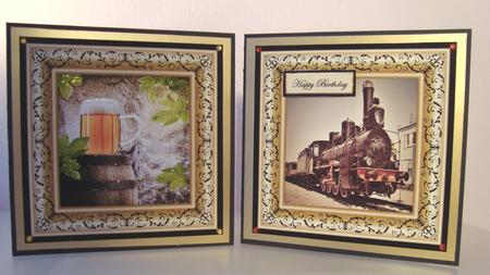 Beer and Vintage Train Toppers by Fran Turner