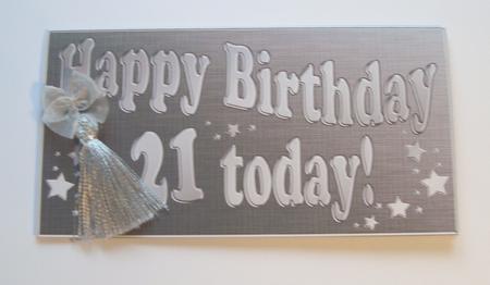 21st Birthday Metallic Age Money or Gift Wallet and Card by Fran Turner