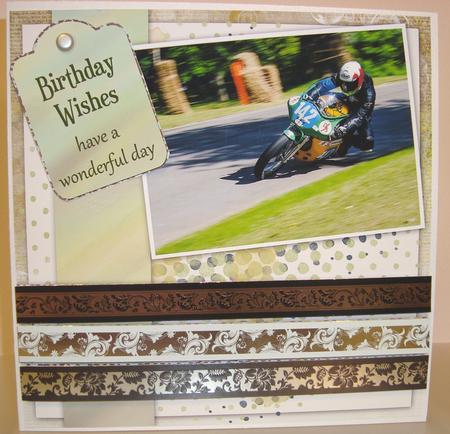 Motorbike Racing 8x8inch Card Front by Fran Turner