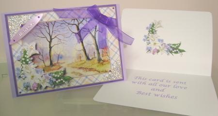 Misty Morning with Lilies Decoupage Topper by Fran Turner