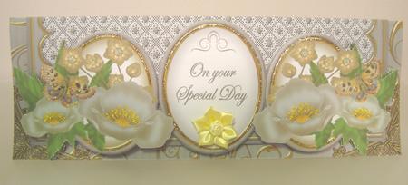 Silver Poppy Special Day Large Dl Decoupage Card Kit by Fran Turner
