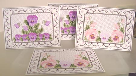 2 Lilac Pansy Notelets by Fran Turner