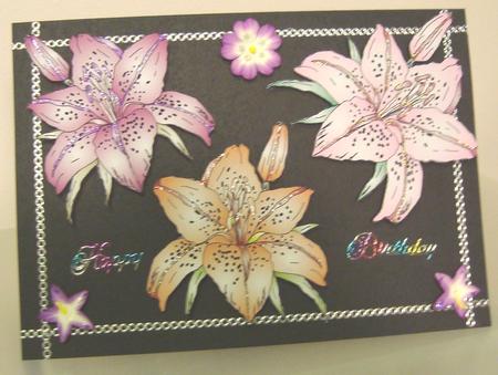 6 Coloured Lily Toppers by Fran Turner