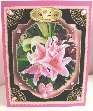 Beautiful Pink Lilies Various Occasions Card Front by Fran Turner