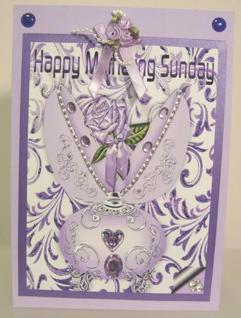 Mothering Sunday! Lilac Faberge Egg with Rose A4 by Fran Turner