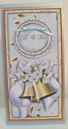 Blue Wedding Bells Mr & Mrs Dl Topdown Topper by Fran Turner