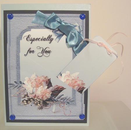 Pink Flowers Pocket Bookmark Card by Fran Turner