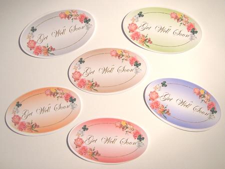 Get Well Soon Fancy Labels with Flowers & Butterflies by Fran Turner