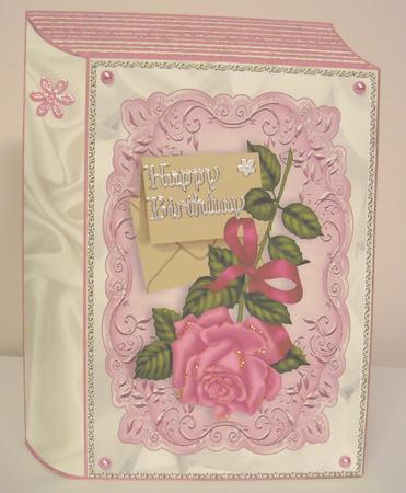Pink Rose with Letter, Folded Book by Fran Turner