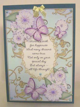 Butterflies with Gold Flourishes and Poem 3 by Fran Turner