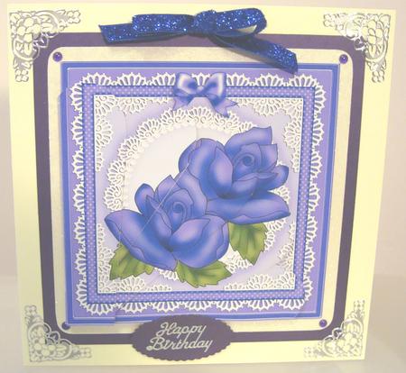 Just Roses Quick Card with Fan Pyramage Topper by Fran Turner