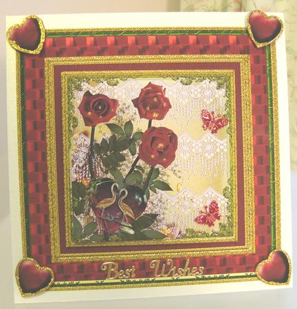 Red Roses with Lace for Love by Fran Turner
