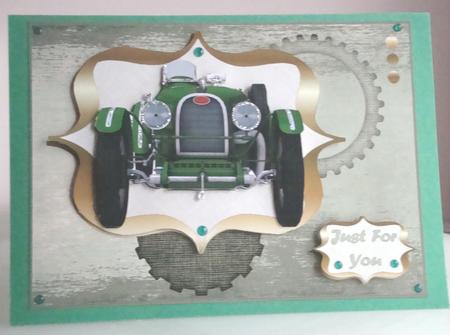 Green Vintage Steampunk Car by Fran Turner