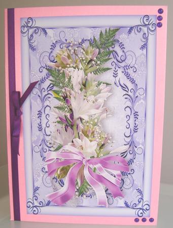 Pretty Floral Bouquets with Bows Toppers by Fran Turner