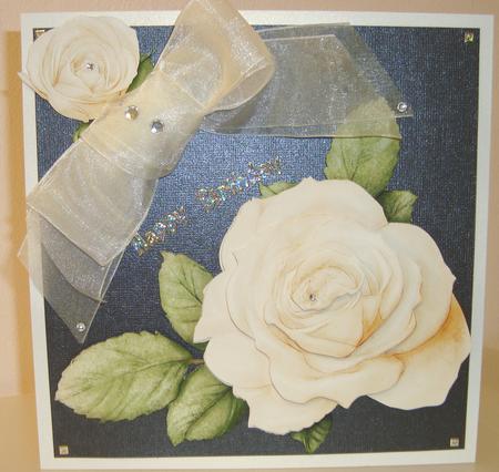Cream Rose Decoupage Sheet by Fran Turner