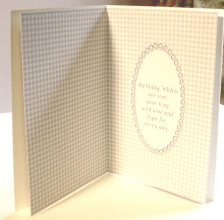 Blue Gingham Birthday Insert by Fran Turner