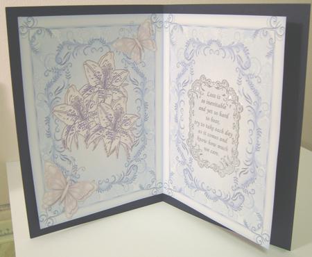 Memories Last Forever Insert Lilies & Butterflies Pink Blue by Fran Turner