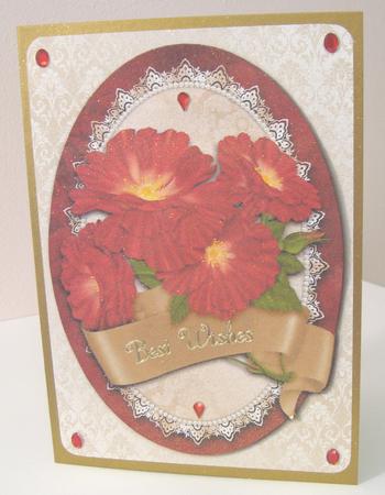 Red Wild Roses Topper & Plaque by Fran Turner