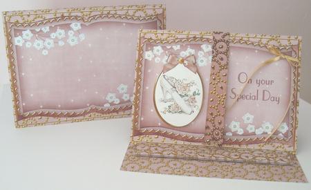 Wedding Shoe Plum Special Day 3D Easel Book Kit by Fran Turner