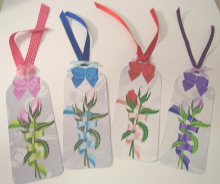 Roses Entwined with Ribbons and Bows Bookmarks by Fran Turner